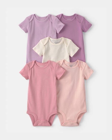 Baby Girl 5-Pack Floral Butterfly Short-Sleeve Multipack Bodysuits