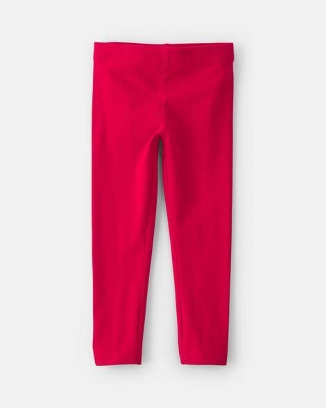 Toddler Girl Cotton Pull-On Stretch Rib Leggings - Pink