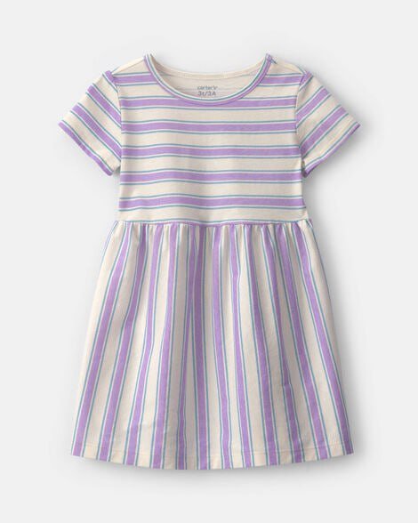Toddler Girl Floral Short-Sleeve Dress - Navy Blue