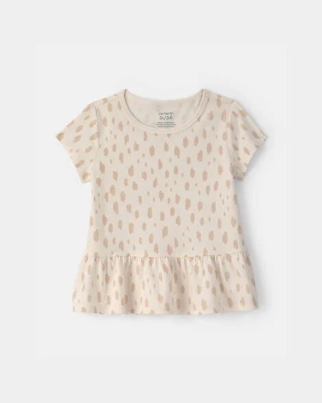 Toddler Girl Apple Relaxed Peplum Top - Pink