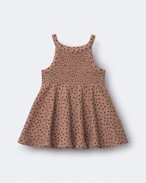 Toddler Girl Smocked Peplum Top - Olive