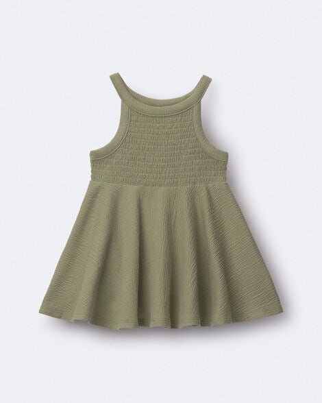 Toddler Girl Smocked Peplum Top - Olive