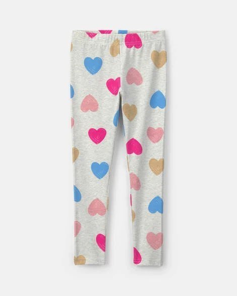 Girls Floral Pull-On Stretch Leggings - Navy Blue