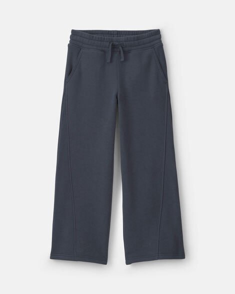 Girls Fleece Wide-Leg Active Pants - Pink