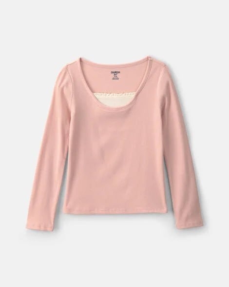 Girls Floral Long-Sleeve Top - Purple