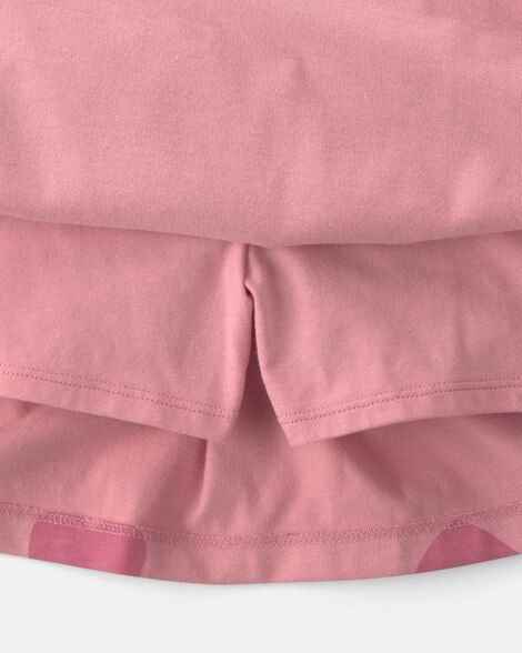 Girls Heart Cotton Skort - Pink