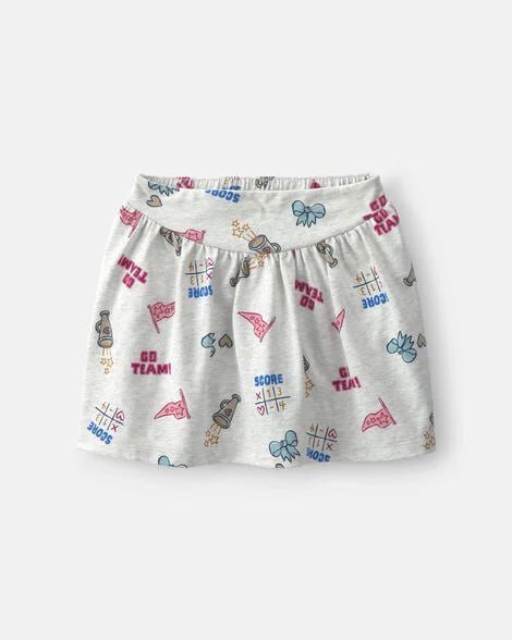 Girls Heart Cotton Skort - Pink