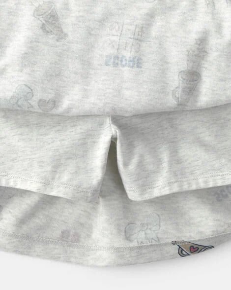 Girls Heart Cotton Skort - Pink