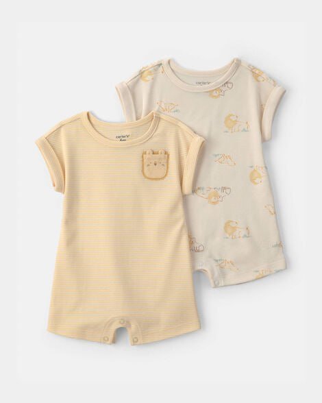 Baby Boy 2-Pack Dog Short-Sleeve Rompers - Blue
