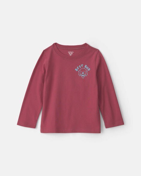 Toddler Boy Safari Animals Long-Sleeve Graphic Tee - Navy Blue