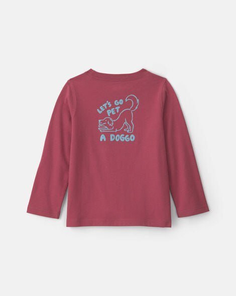 Toddler Boy Safari Animals Long-Sleeve Graphic Tee - Navy Blue