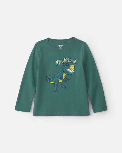 Toddler Boy Safari Animals Long-Sleeve Graphic Tee - Navy Blue
