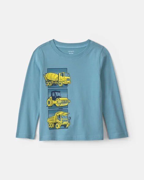 Toddler Boy Safari Animals Long-Sleeve Graphic Tee - Navy Blue