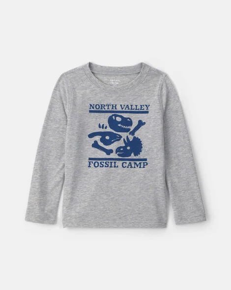 Toddler Boy Safari Animals Long-Sleeve Graphic Tee - Navy Blue