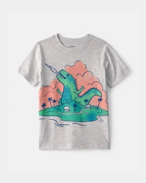 Toddler Boy Cruising Shark Graphic Tee - Grey
