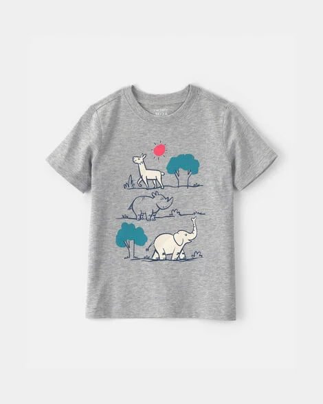 Toddler Boy Zoo Animal Graphic Tee - Grey