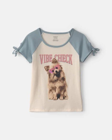 Girls 'Pumpkin Spice' Graphic Tee - Pink/Blue