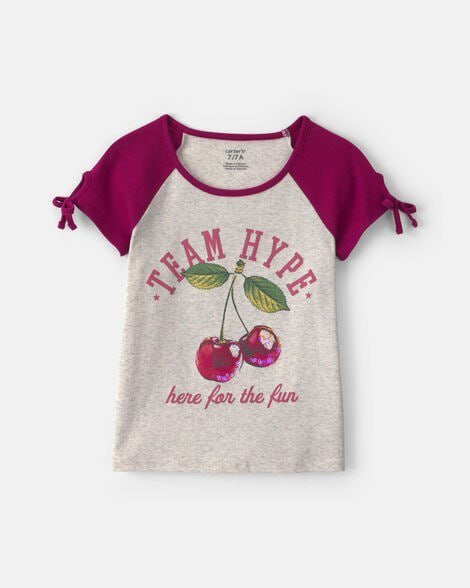 Girls 'Pumpkin Spice' Graphic Tee - Pink/Blue
