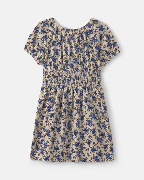 Girls Floral Short-Sleeve Dress
