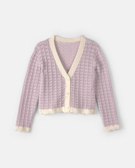 Girls Button-Down Knit Cardigan Sweater - Green