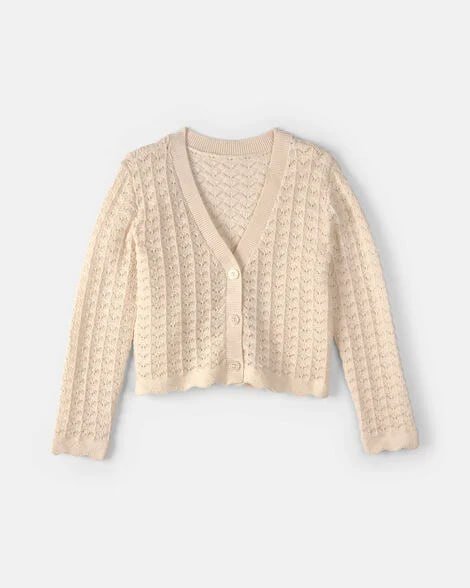 Girls Button-Down Knit Cardigan Sweater - Green