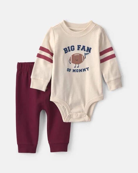 Baby Boy 2-Piece Car Long-Sleeve Bodysuit & Pant Set - Brown/Cream