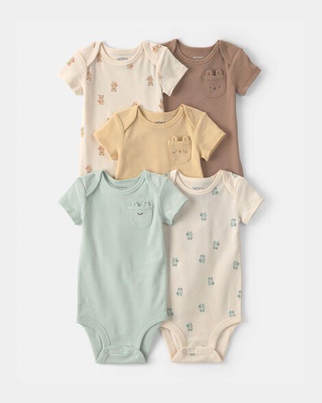 Baby 5-Pack Farm Animal Short-Sleeve Multipack Bodysuits