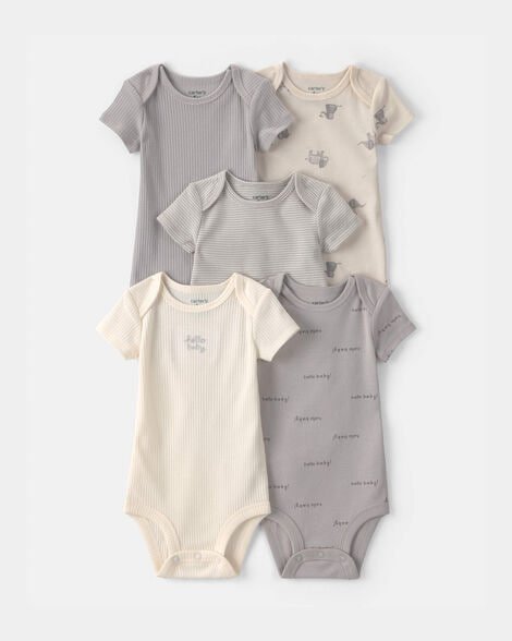 Baby 5-Pack Farm Animal Short-Sleeve Multipack Bodysuits