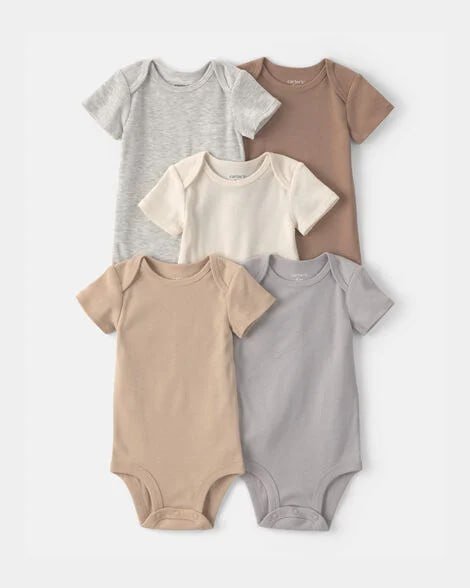 Baby 5-Pack Farm Animal Short-Sleeve Multipack Bodysuits