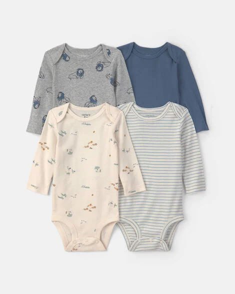 Baby Boy 4-Pack Arctic Long-Sleeve Multipack Bodysuits