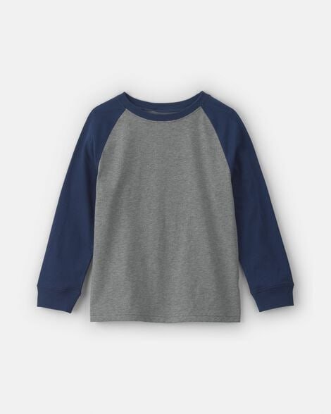 Boys Color Block Long-Sleeve T-Shirt - Cream/Burgundy