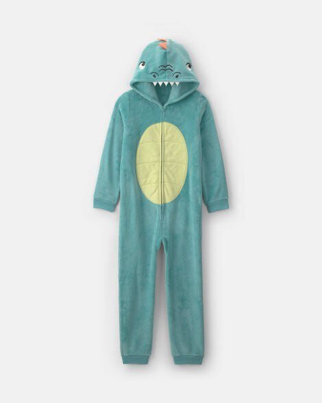 Boys 1-Piece Dinosaur Halloween Fleece Pajama Costume - Green