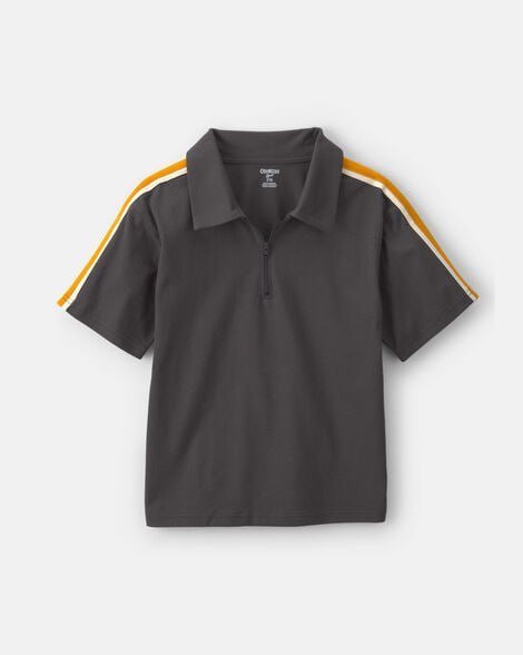 Boys Striped Polo Shirt - Burgundy/Blue/Cream