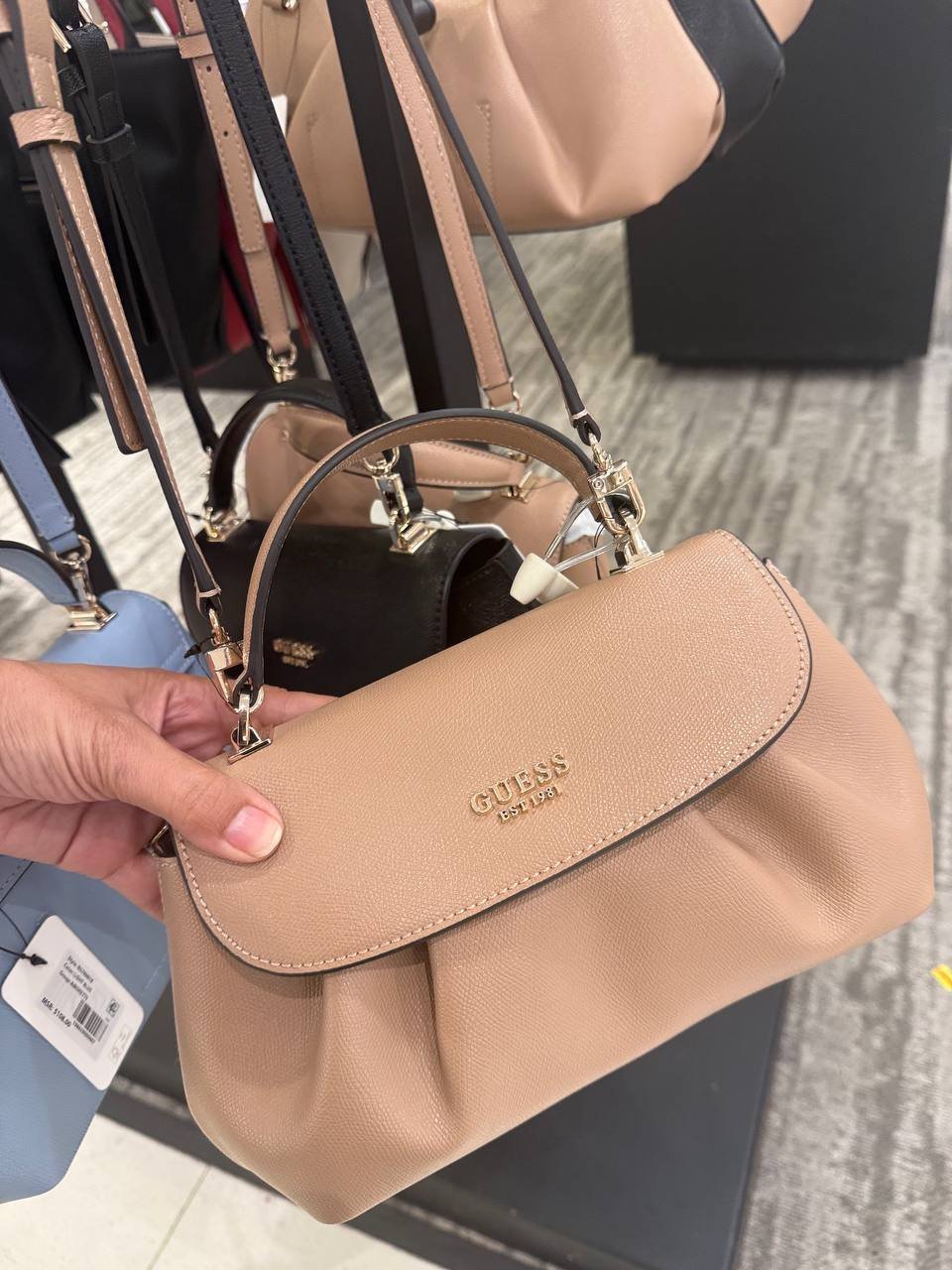 GUESS Amorette Top Handle Medium Flap Satchel Handbag