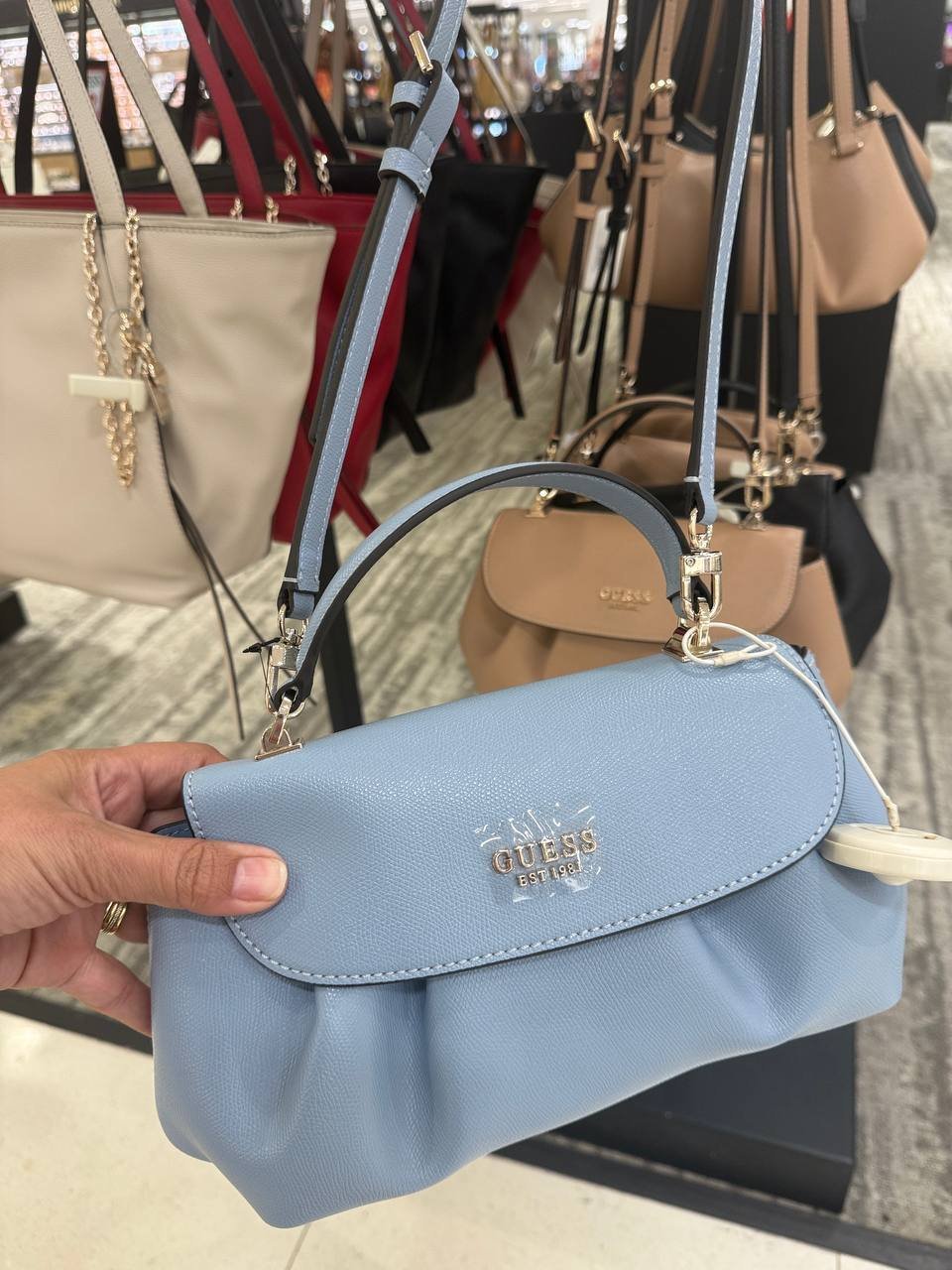 GUESS Amorette Top Handle Medium Flap Satchel Handbag