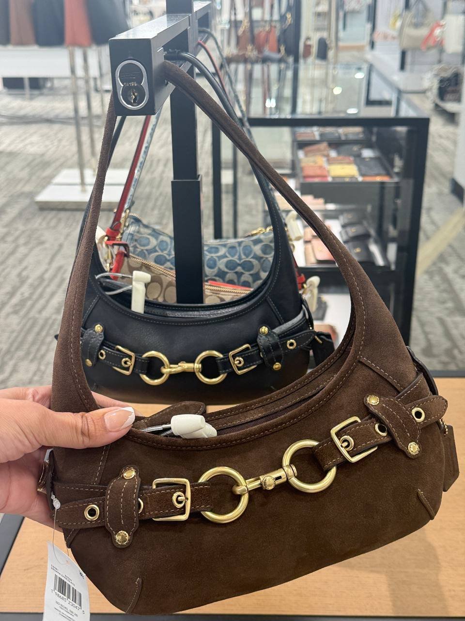 Belted Ergo Small Suede Shoulder Bag 26 e Dustbag
