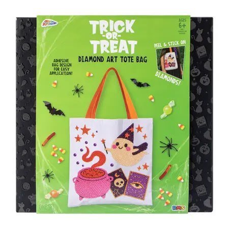 Grafix® Trick Or Treat Diamond Art Tote Bag Set