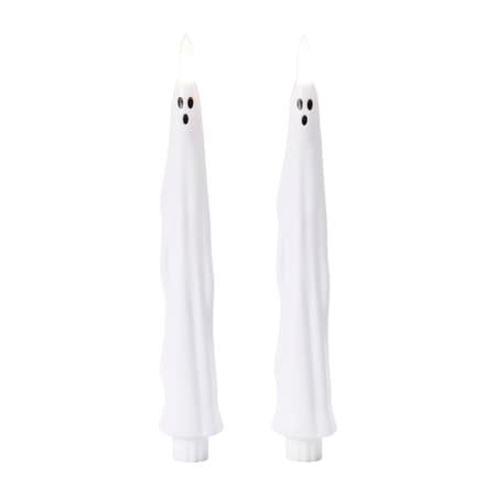LED Ghost Tapered Candles 2-Pack
