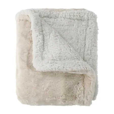 Luxe Collection Faux Fur Reversible Throw 50inx60in