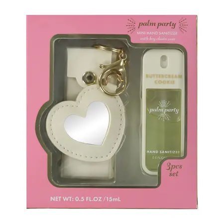 Palm Party Mini Hand Sanitizer With Key Chain Case Set 3-Pack