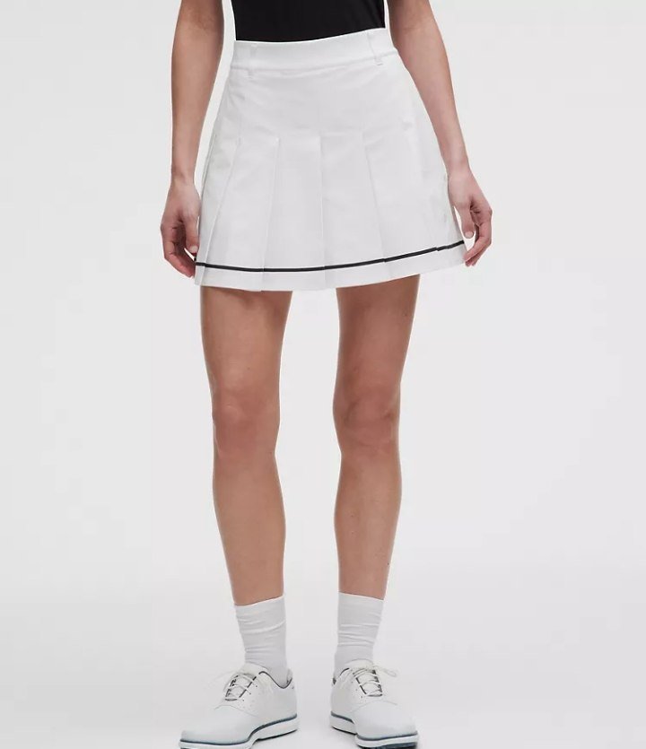 Box-Pleat High-Rise A-line Golf Skirt