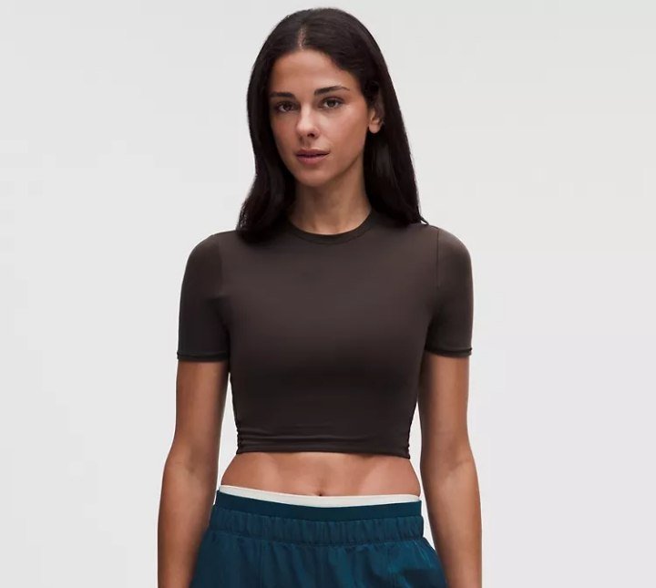 Wundermost Ultra-Soft Nulu Crewneck Cropped T-Shirt