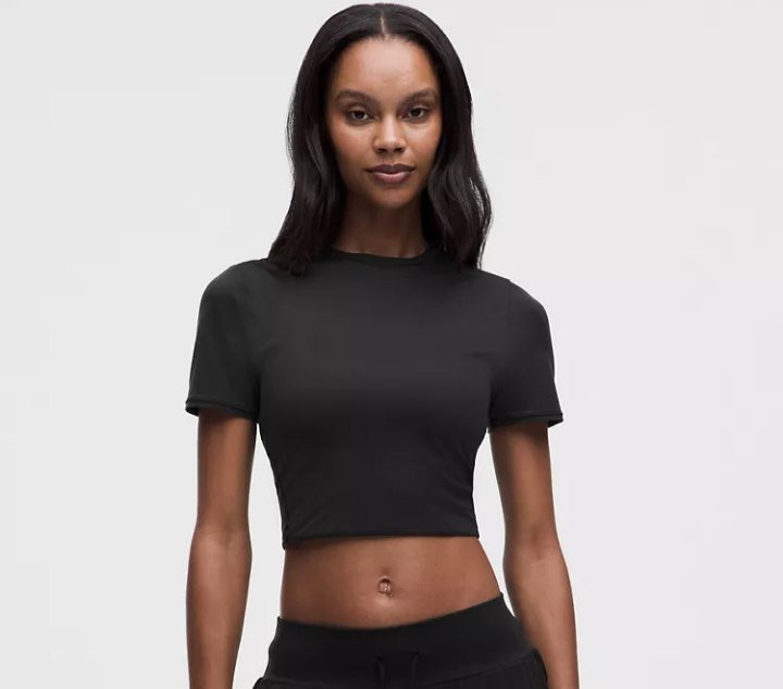 Wundermost Ultra-Soft Nulu Crewneck Cropped T-Shirt