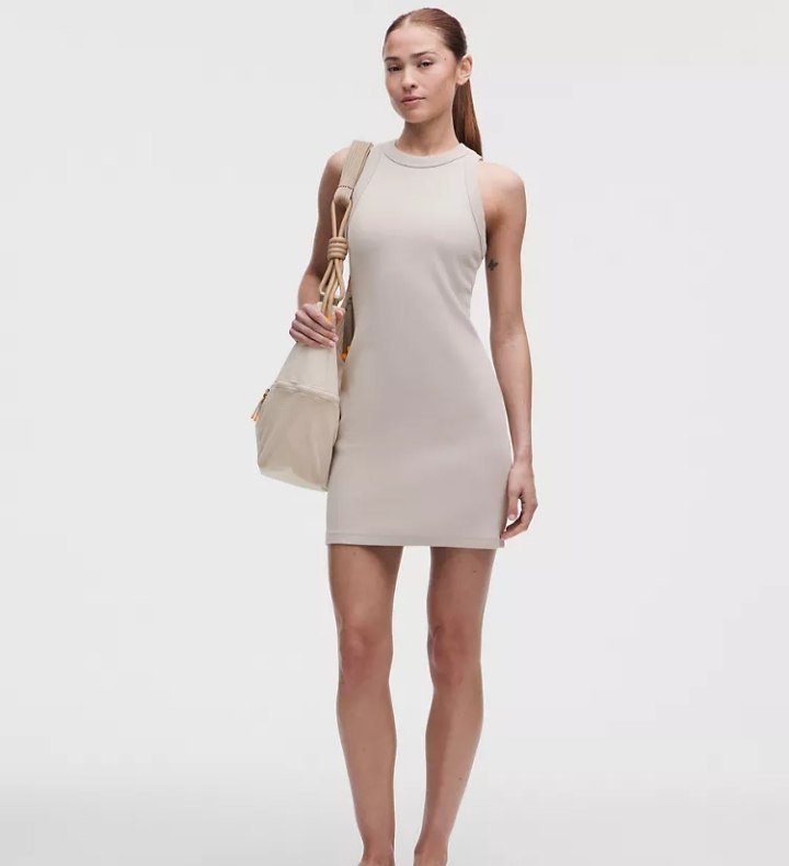 Ribbed Heavyweight Cotton-Blend Mini Dress