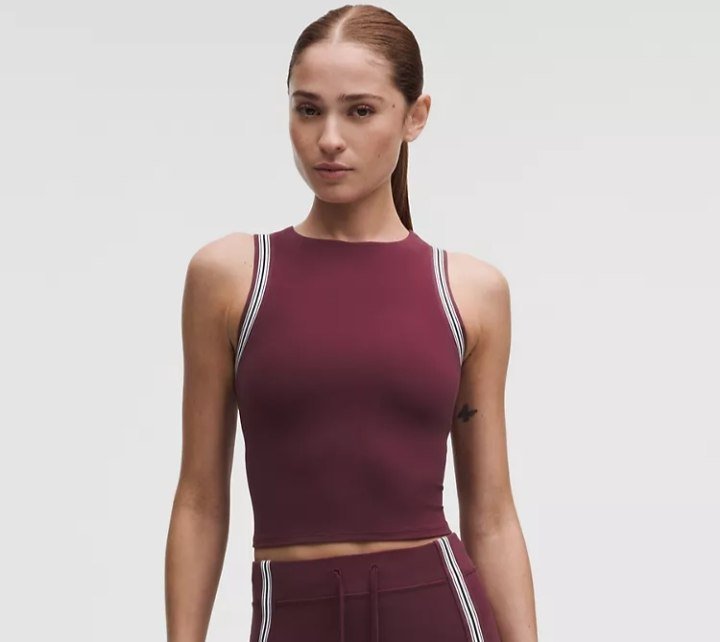 Groove High-Neck Tank Top Stripe Trim