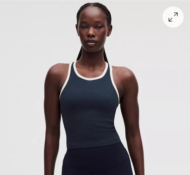 Ebb to Street Cropped Racerback Tank Top Contrast
