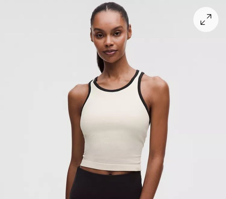 Ebb to Street Cropped Racerback Tank Top Contrast