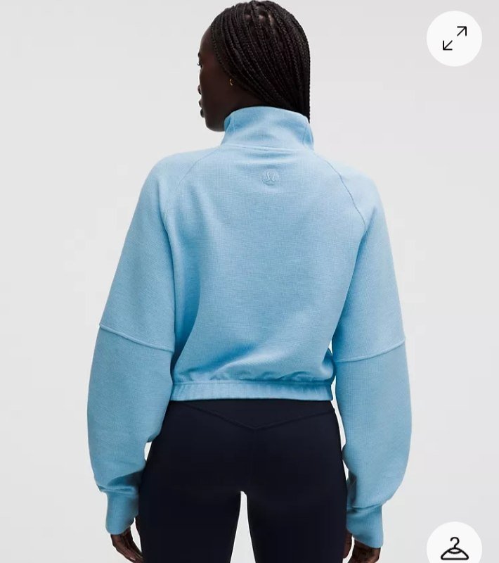 Scuba Cropped Funnel-Neck Half Zip Waffle