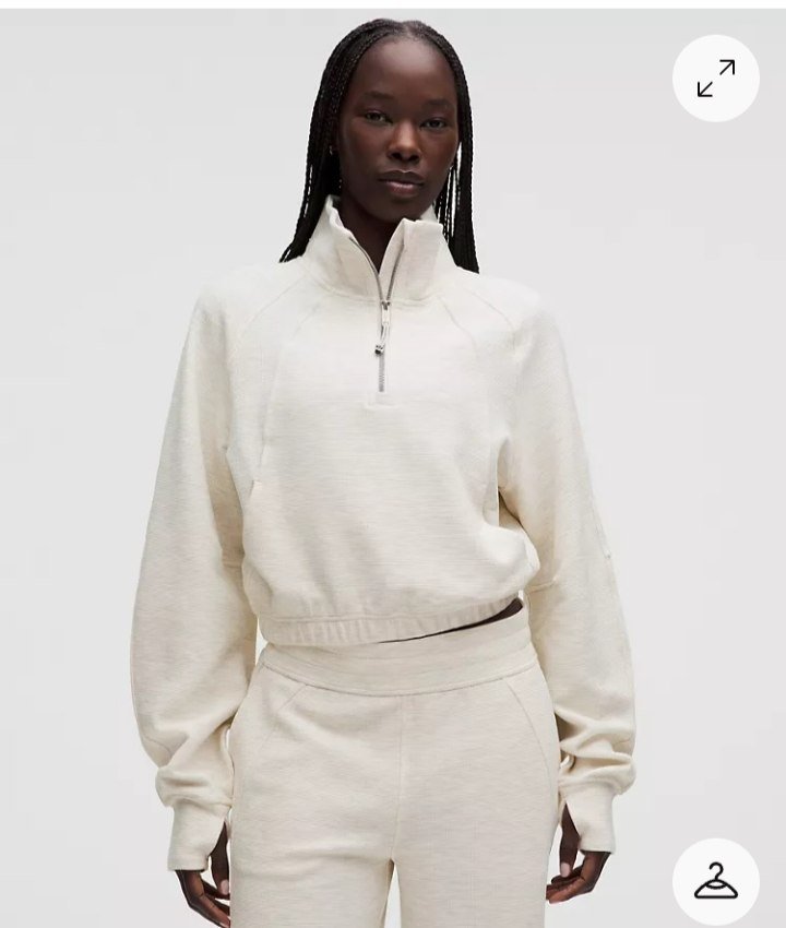 Scuba Cropped Funnel-Neck Half Zip Waffle