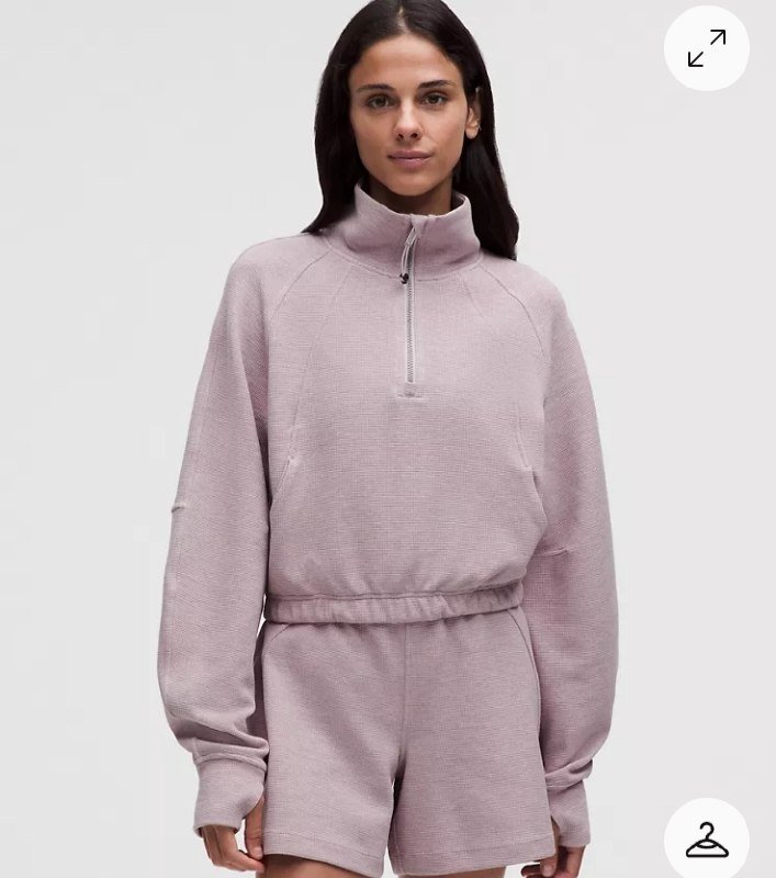 Scuba Cropped Funnel-Neck Half Zip Waffle